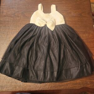 Princess Faith Girls Black And White Sequined Satin Dress Size 5/ Easter Dress